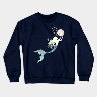 Gathering Pearls Beautiful White Mermaid Crewneck Sweatshirt